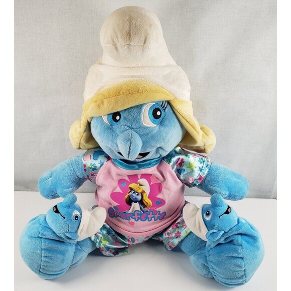 Build-A-Bear BAB Smurfette BAB Smurfette Plush With Pajamas & Smurf Slippers - Picture 2 of 16